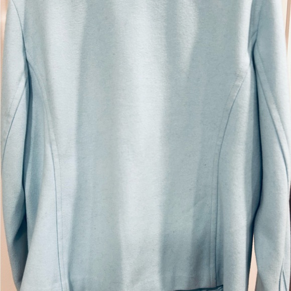 Banana Republic baby blue wool moto-style coat w/ zipper detail XL - Picture 8 of 12